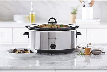 Crock-Pot 7 Quart Oval Manual Slow Cooker – Stainless Steel - J4XH