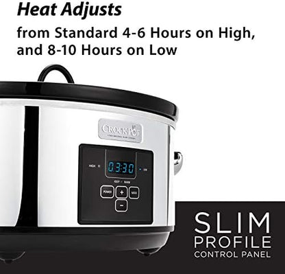Crock-Pot 7 Quart Programmable Slow Cooker – Polished Platinum - 628J