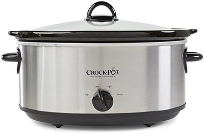 Crock-Pot 7 Quart Oval Manual Slow Cooker – Stainless Steel - J4XH