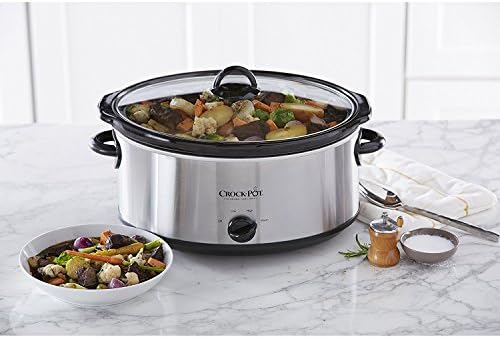 Crock-Pot 7 Quart Oval Manual Slow Cooker – Stainless Steel - J4XH