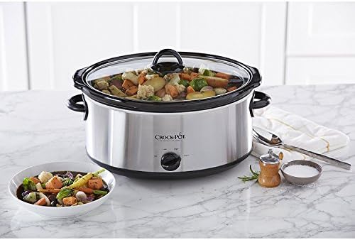 Crock-Pot 7 Quart Oval Manual Slow Cooker – Stainless Steel - J4XH