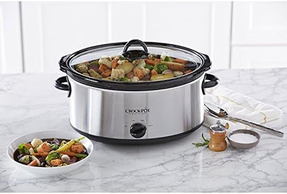 Crock-Pot 7 Quart Oval Manual Slow Cooker – Stainless Steel - J4XH