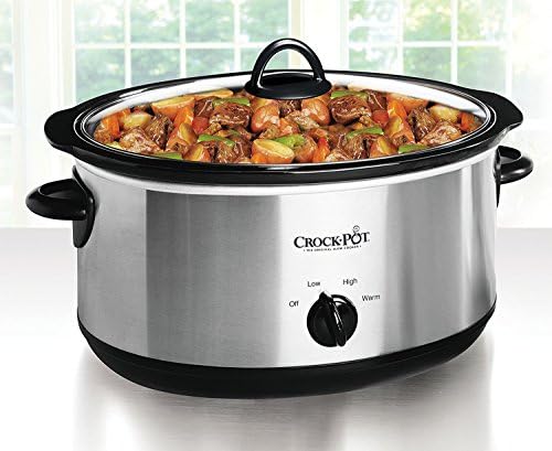 Crock-Pot 7 Quart Oval Manual Slow Cooker – Stainless Steel - J4XH