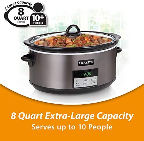 Crock-Pot 8 Quart Programmable Slow Cooker with Auto Warm - F33O