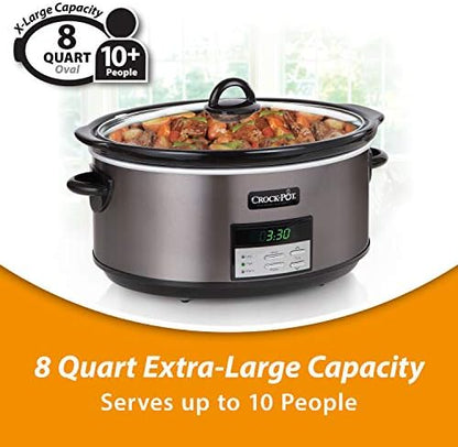 Crock-Pot 8 Quart Programmable Slow Cooker with Auto Warm - F33O