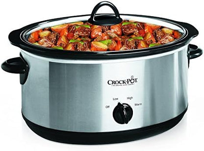 Crock-Pot 7 Quart Oval Manual Slow Cooker – Stainless Steel - J4XH