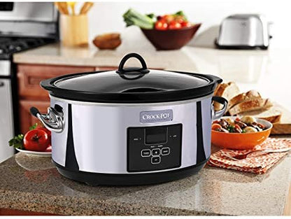 Crock-Pot 7 Quart Programmable Slow Cooker – Polished Platinum - 628J