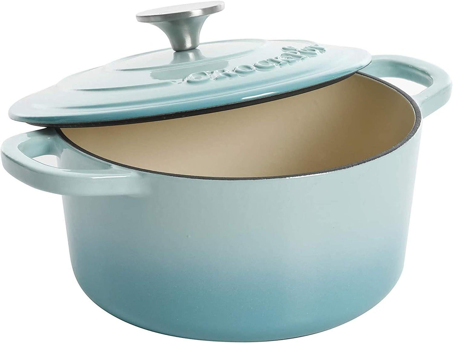 Crock-Pot 3 Quart Enameled Cast Iron Dutch Oven – Aqua - 1MTB