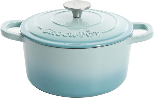 Crock-Pot 3 Quart Enameled Cast Iron Dutch Oven – Aqua - 1MTB