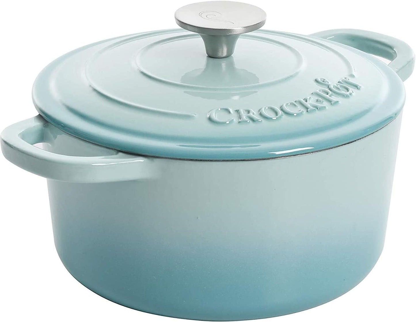 Crock-Pot 3 Quart Enameled Cast Iron Dutch Oven – Aqua - 1MTB
